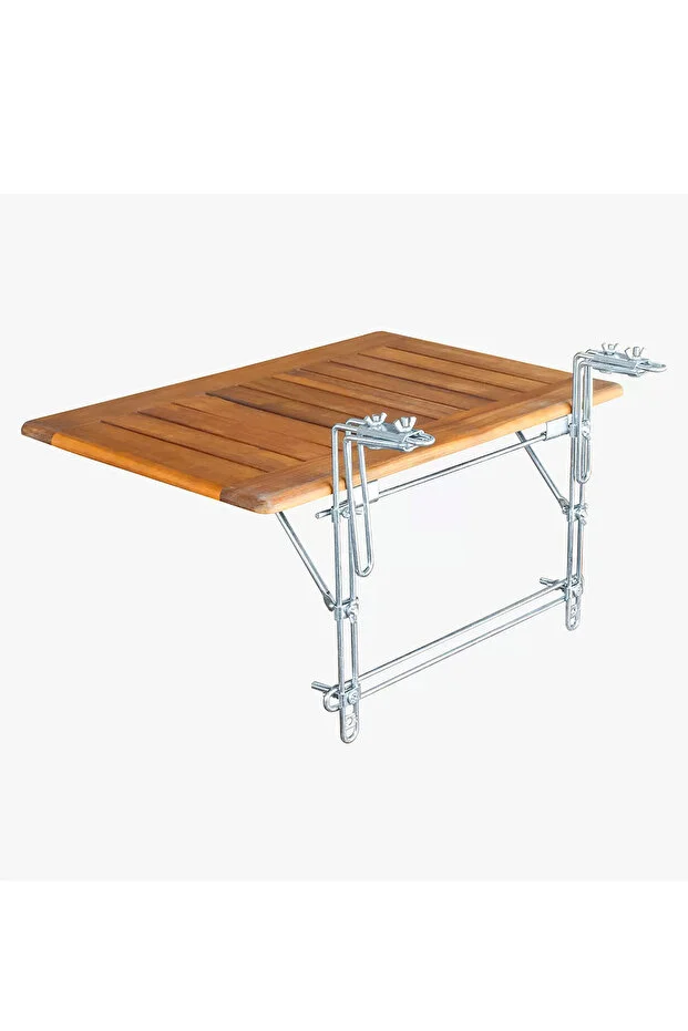Askılı Katlanır Balkon Masası Ahşap Ayarlanabilir Mekanizmalı 60x40cm